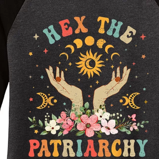 Feminist Witch Hex The Patriarchy Halloween Witch Vibes Women's Tri-Blend 3/4-Sleeve Raglan Shirt