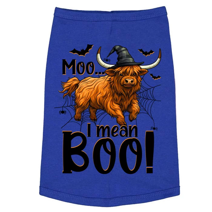 Funny Witch Highland Cow Halloween Costume Moo I Mean Boo Cool Gift Doggie Tank