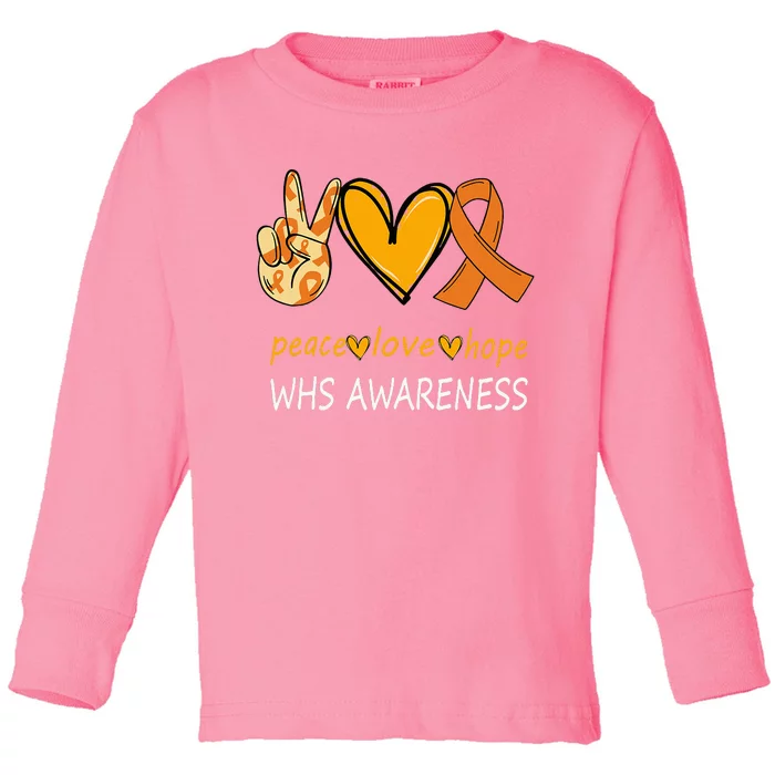 Funny Wolf Hirschhorn Syndrome Awareness Day Toddler Long Sleeve Shirt