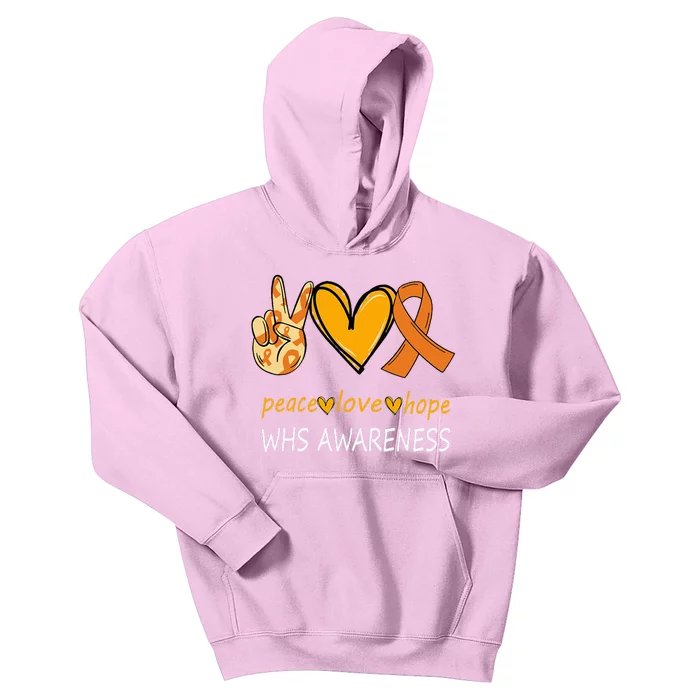 Funny Wolf Hirschhorn Syndrome Awareness Day Kids Hoodie