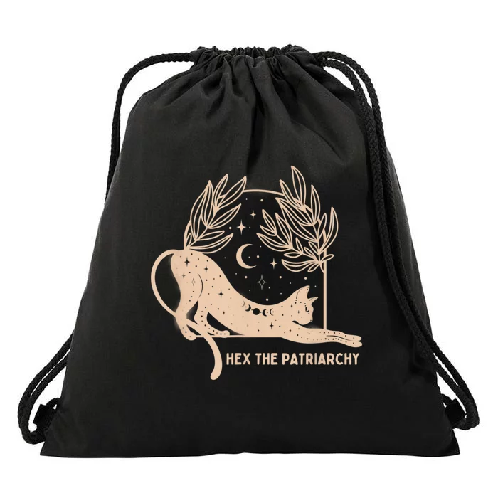 Feminist Witch, Hex The Patriarchy Drawstring Bag