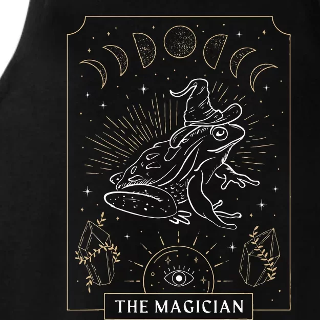 Frog Wizard Hat Moon Dark Academia Aesthetic Cottagecore Ladies Tri-Blend Wicking Tank