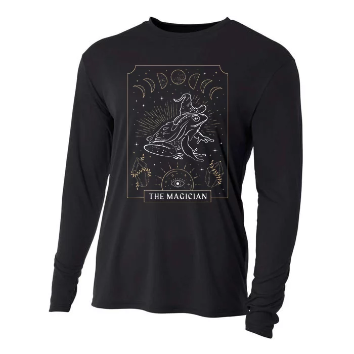 Frog Wizard Hat Moon Dark Academia Aesthetic Cottagecore Cooling Performance Long Sleeve Crew