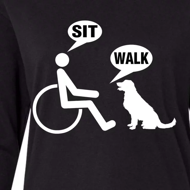 Funny Wheelchair Humor Joke For A Disability In A Wheelchair Womens Cotton Relaxed Long Sleeve T-Shirt