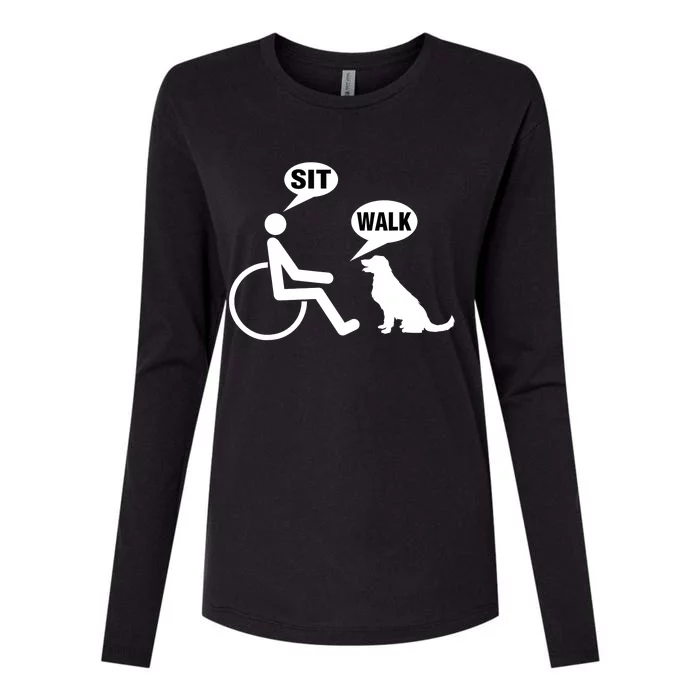 Funny Wheelchair Humor Joke For A Disability In A Wheelchair Womens Cotton Relaxed Long Sleeve T-Shirt