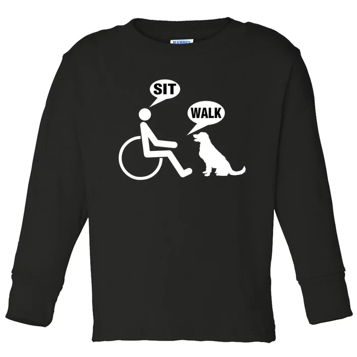 Funny Wheelchair Humor Joke For A Disability In A Wheelchair Toddler Long Sleeve Shirt