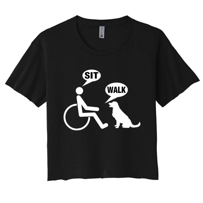 Funny Wheelchair Humor Joke For A Disability In A Wheelchair Women's Crop Top Tee