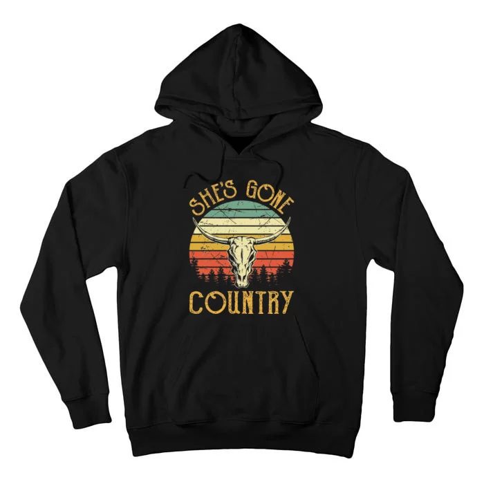 Funny Western Howdy Rodeo Cowhide She's Gone Country Music Tall Hoodie