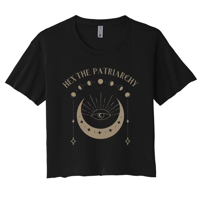 Feminist Witch Hex The Patriarchy Women's Crop Top Tee