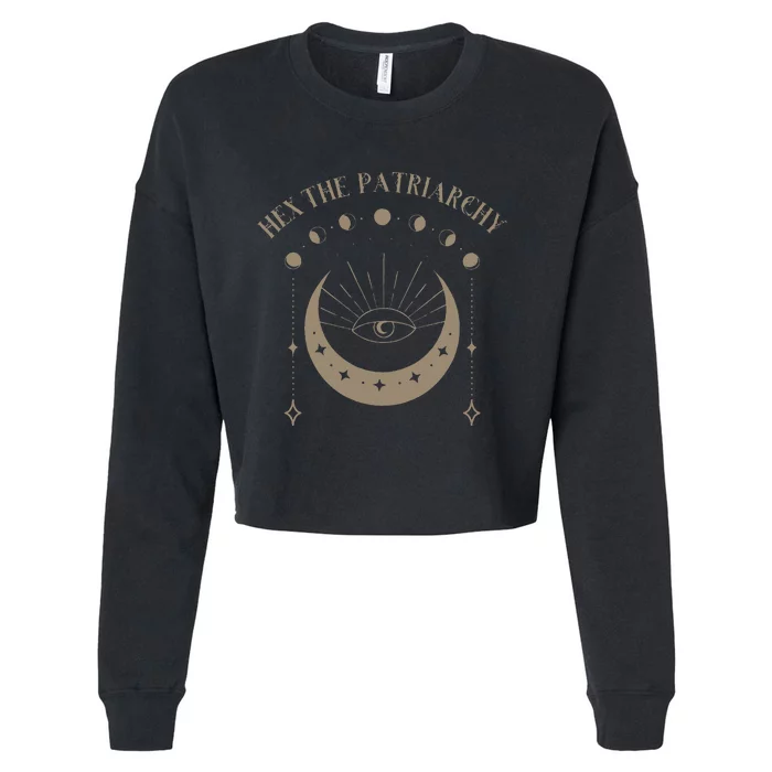 Feminist Witch Hex The Patriarchy Cropped Pullover Crew