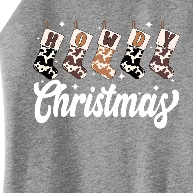 Funny Western Howdy Christmas Socks Cow Cute Xmas Gift Women’s Perfect Tri Rocker Tank