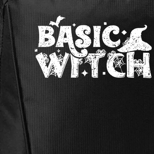 Funny Witch Hat Bat And Spiders Web Basic Witch Halloween Cute Gift City Backpack