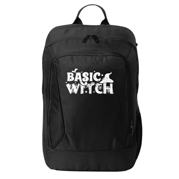 Funny Witch Hat Bat And Spiders Web Basic Witch Halloween Cute Gift City Backpack