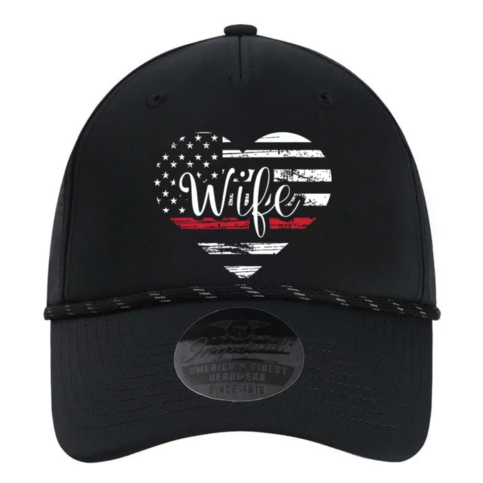 Firefighter Wife Heart Thin Red Line USA Flag Performance The Dyno Cap