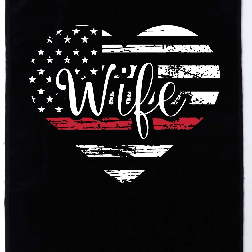 Firefighter Wife Heart Thin Red Line USA Flag Platinum Collection Golf Towel