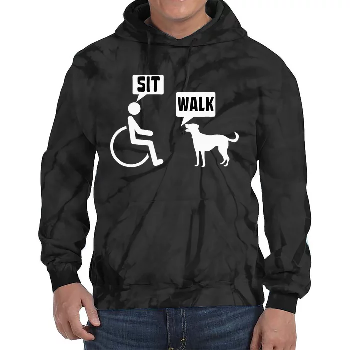 Funny Wheelchair Humor Joke For A Disability In A Wheelchair Tie Dye Hoodie