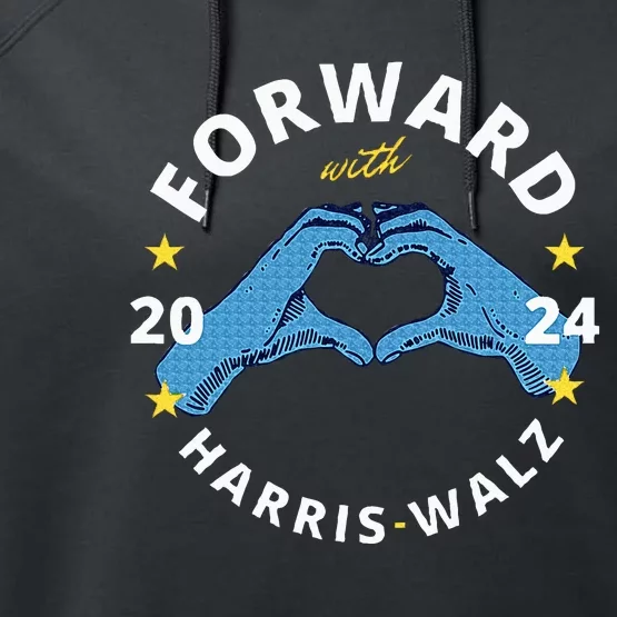 Forward With Harris Walz Performance Fleece Hoodie