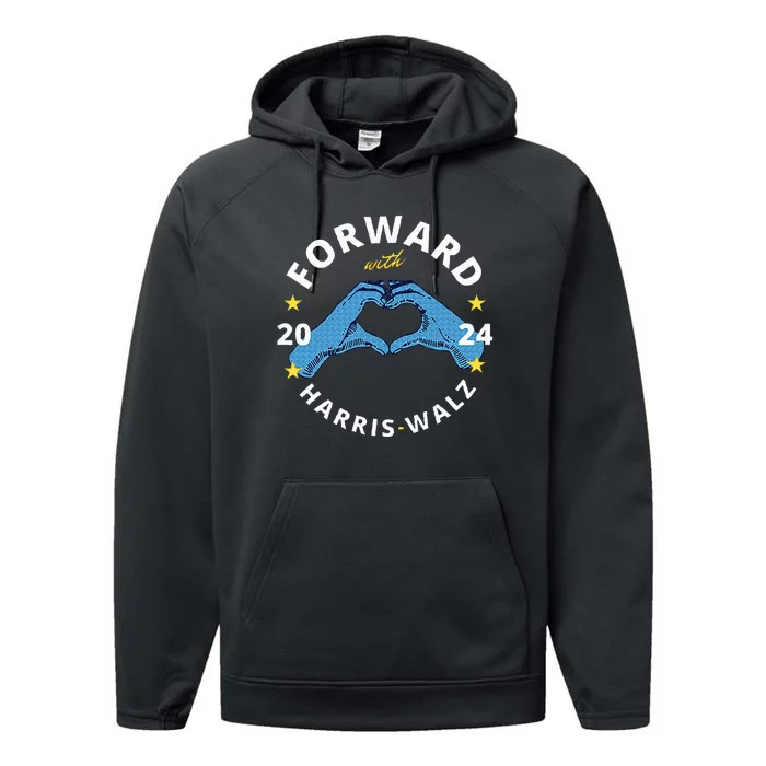 Forward With Harris Walz Performance Fleece Hoodie