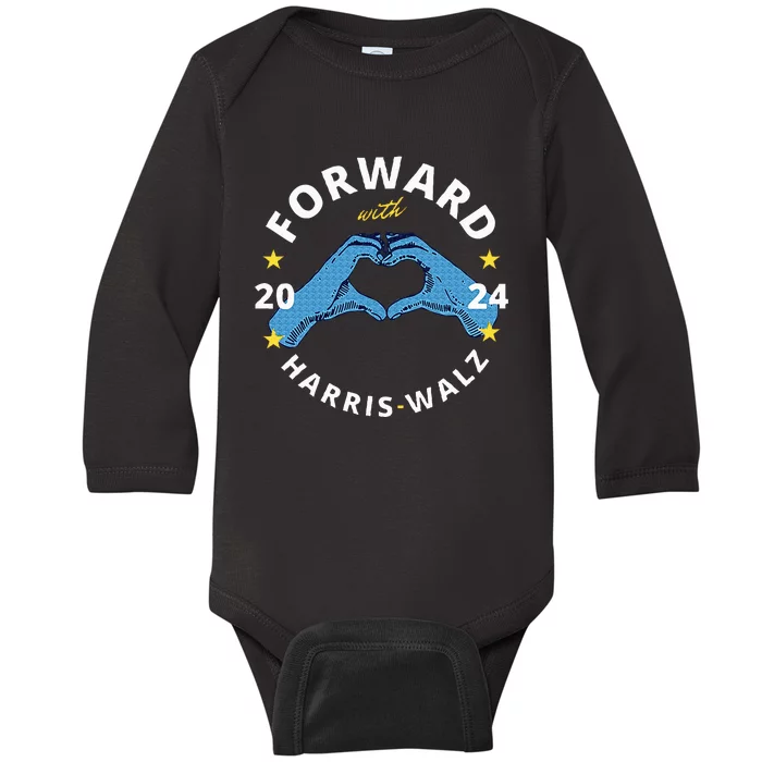 Forward With Harris Walz Baby Long Sleeve Bodysuit