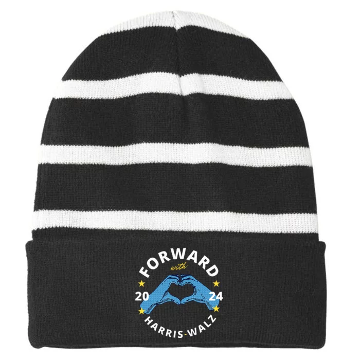 Forward With Harris Walz Striped Beanie with Solid Band