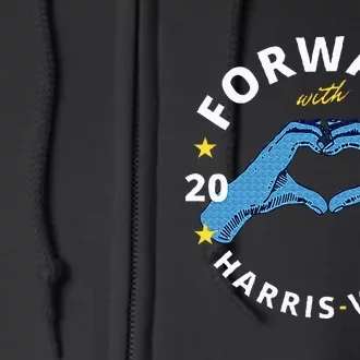 Forward With Harris Walz Full Zip Hoodie