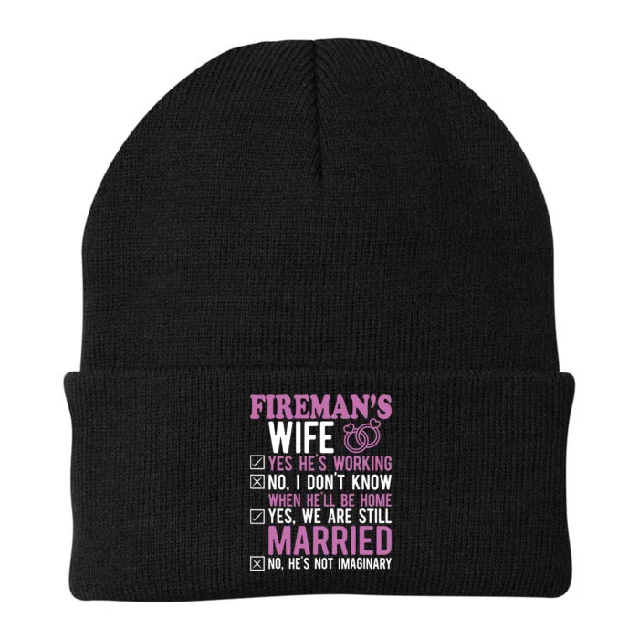 Fireman Wife Husband Couples Anniversary Funny Firefighter Knit Cap Winter Beanie