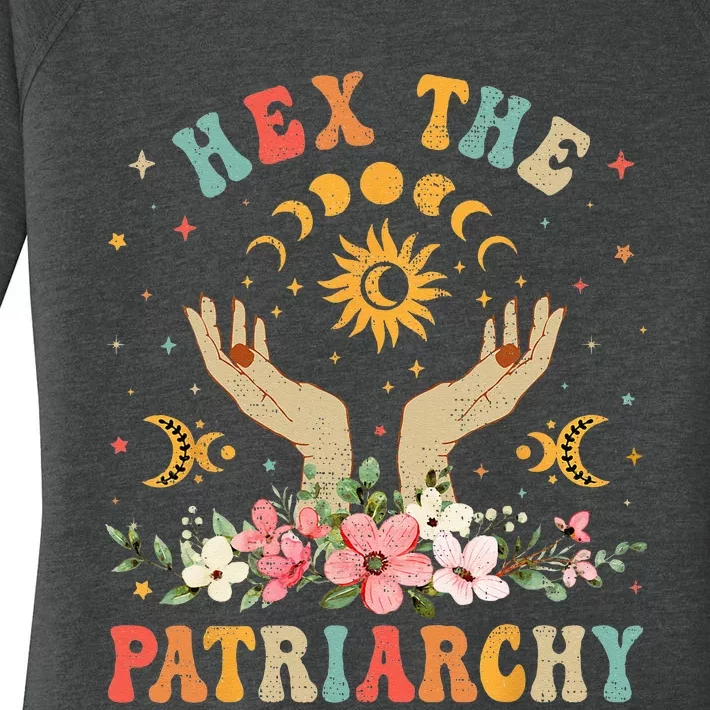 Feminist Witch Hex The Patriarchy Halloween Witch Vibes Women's Perfect Tri Tunic Long Sleeve Shirt