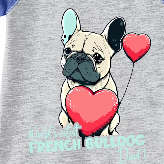 Frenchbulldog With Heartballoon Gift Worlds Coolest Dad Gift Infant Baby Jersey Bodysuit