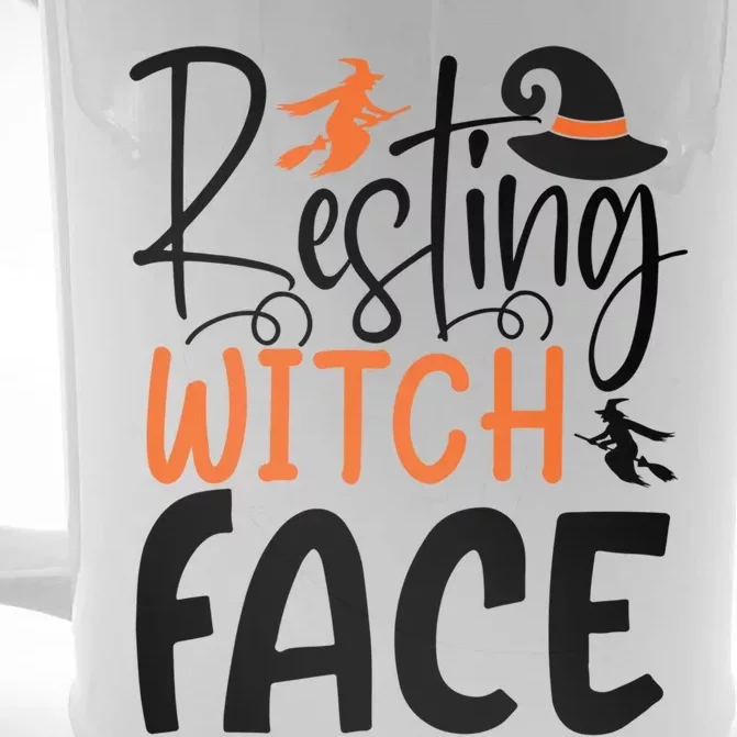 Funny Witches Halloween Party Costume Resting Witch Face Gift Front & Back Beer Stein