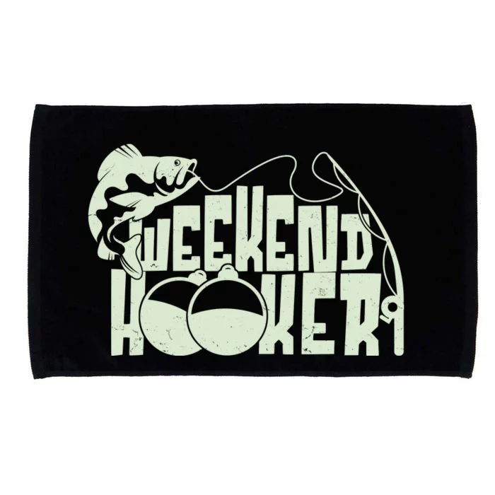 Funny Weekend Hooker Fishing Fan Microfiber Hand Towel