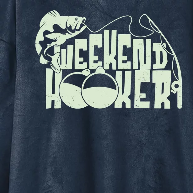 Funny Weekend Hooker Fishing Fan Hooded Wearable Blanket