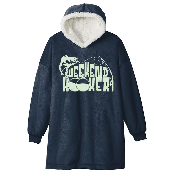 Funny Weekend Hooker Fishing Fan Hooded Wearable Blanket