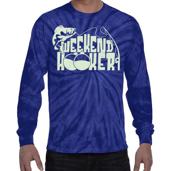 Funny Weekend Hooker Fishing Fan Tie-Dye Long Sleeve Shirt