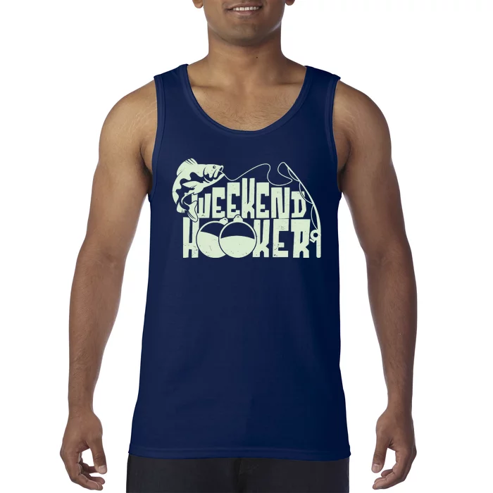 Funny Weekend Hooker Fishing Fan Tank Top