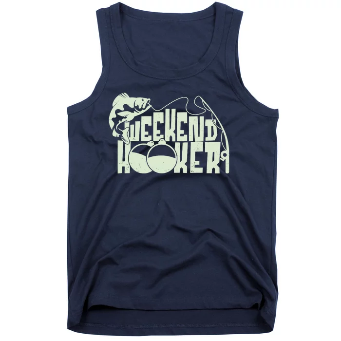 Funny Weekend Hooker Fishing Fan Tank Top