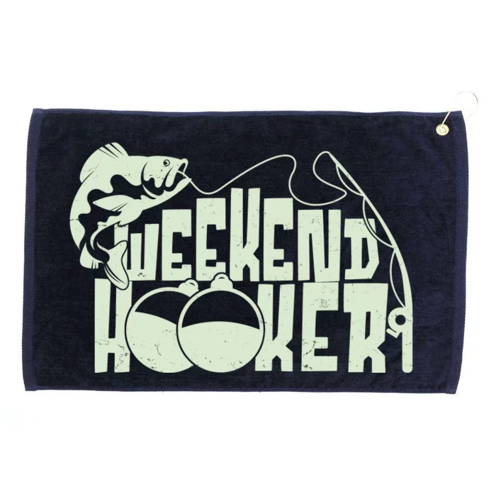 Funny Weekend Hooker Fishing Fan Grommeted Golf Towel