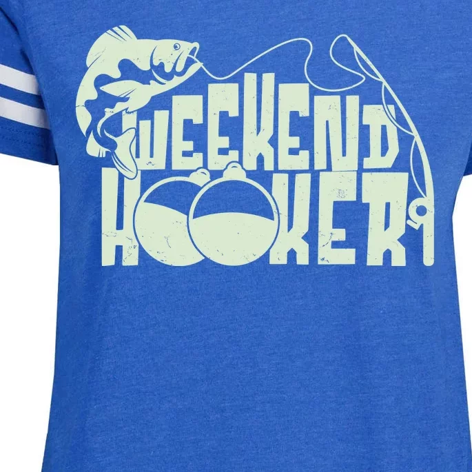 Funny Weekend Hooker Fishing Fan Enza Ladies Jersey Football T-Shirt