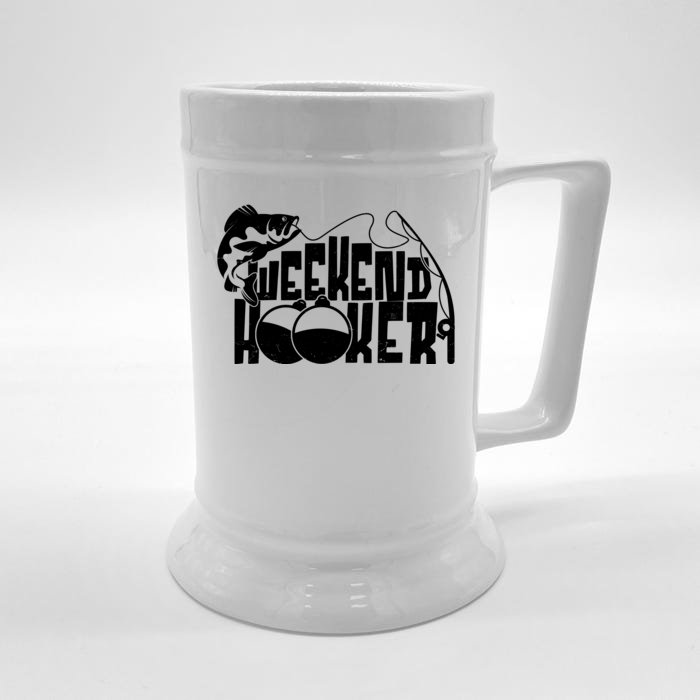 Funny Weekend Hooker Fishing Fan Front & Back Beer Stein