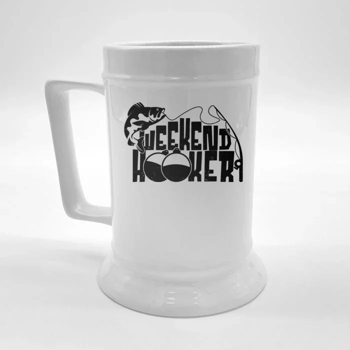 Funny Weekend Hooker Fishing Fan Front & Back Beer Stein