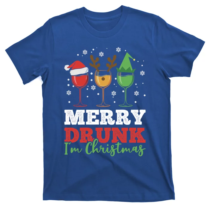 Funny Wine Ing Holiday Xmas Merry Drunk IM Christmas Great Gift T-Shirt