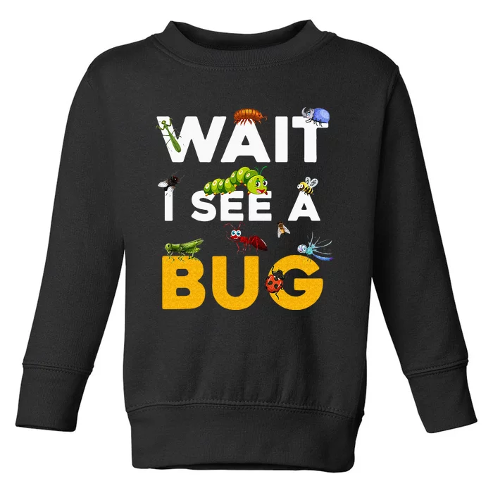 Funny Wait I See A Bug For Entomologist And Bug Lover Kids Toddler Sweatshirt