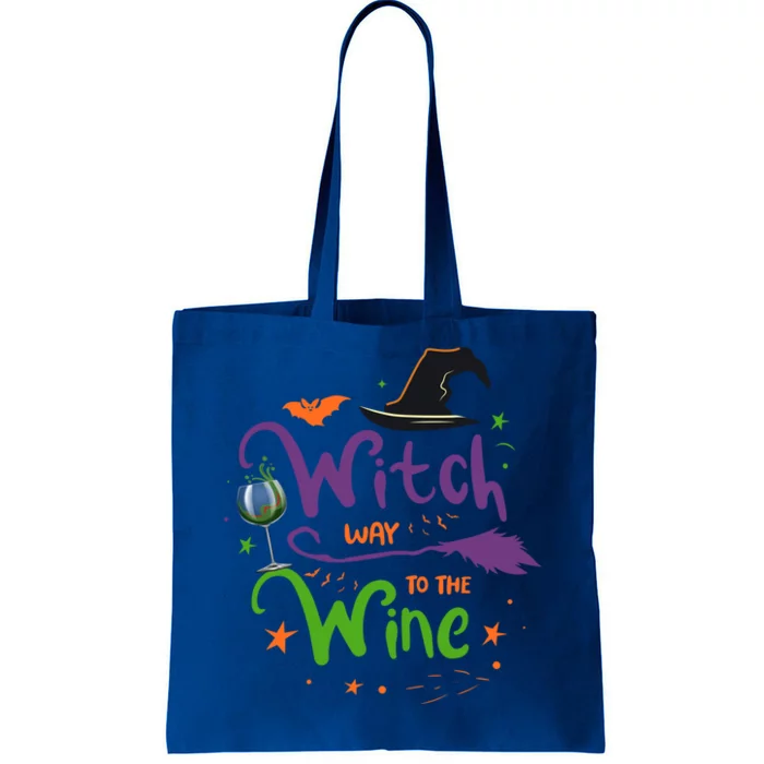 Funny Wine Ing Witches Witch Way To The Wine Halloween Gift Tote Bag