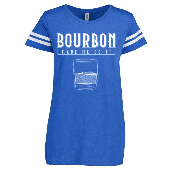 Funny Whiskey Ing Bourbon Made Me Do It Bourbon Gift Enza Ladies Jersey Football T-Shirt