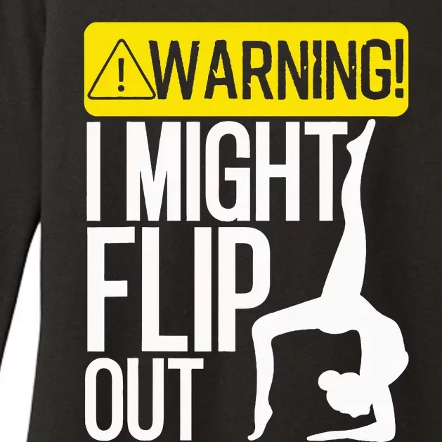 Funny Warning I Might Flip Out Gymnastics Art Womens CVC Long Sleeve Shirt