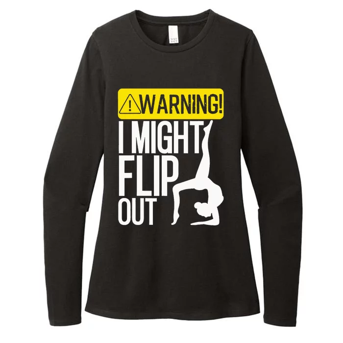 Funny Warning I Might Flip Out Gymnastics Art Womens CVC Long Sleeve Shirt