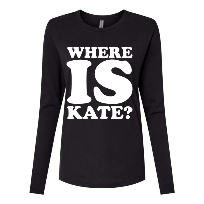 Funny Where Is Kate Royal Family Kate Middleton Womens Cotton Relaxed Long Sleeve T-Shirt