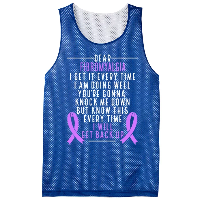 Fibro Warrior I Will Get Back Up Fibromyalgia Awareness Funny Gift Mesh Reversible Basketball Jersey Tank