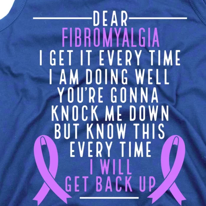 Fibro Warrior I Will Get Back Up Fibromyalgia Awareness Funny Gift Tank Top