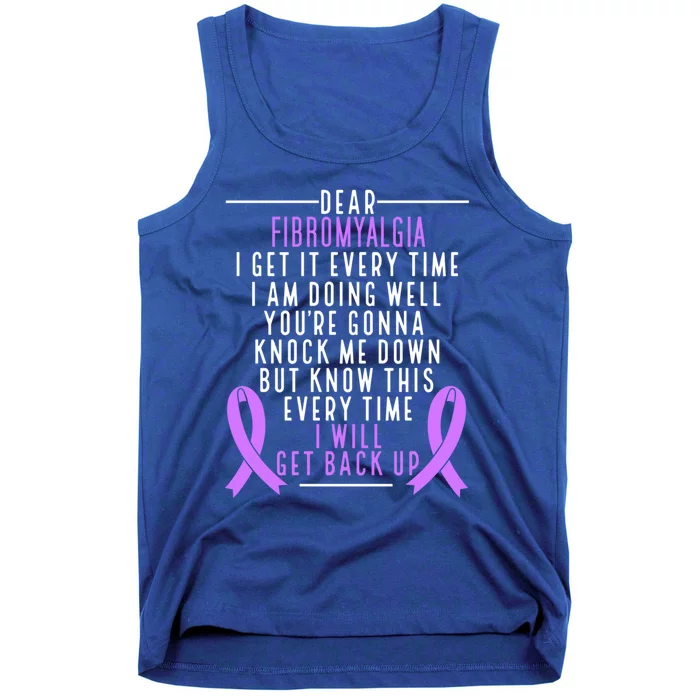 Fibro Warrior I Will Get Back Up Fibromyalgia Awareness Funny Gift Tank Top