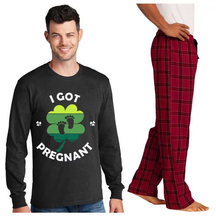 Funny Women I Got Pregnant Patricks Day Long Sleeve Pajama Set